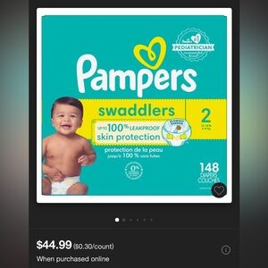 Pampers diapers size 2 148 count